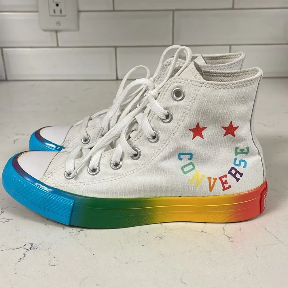 Converse Chuck Taylor All Star High 'Smiley - Pride' Size 6.5 - Picture 13 of 16